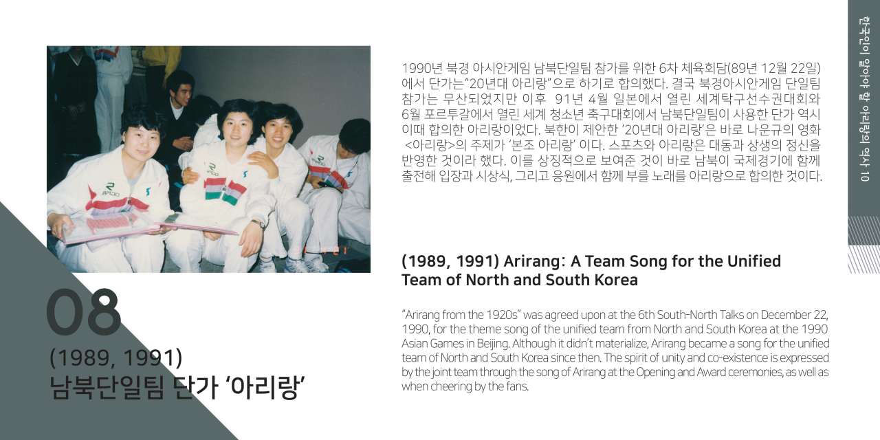 아리랑 톺아보기 - 남북단일팀 단가 아리랑